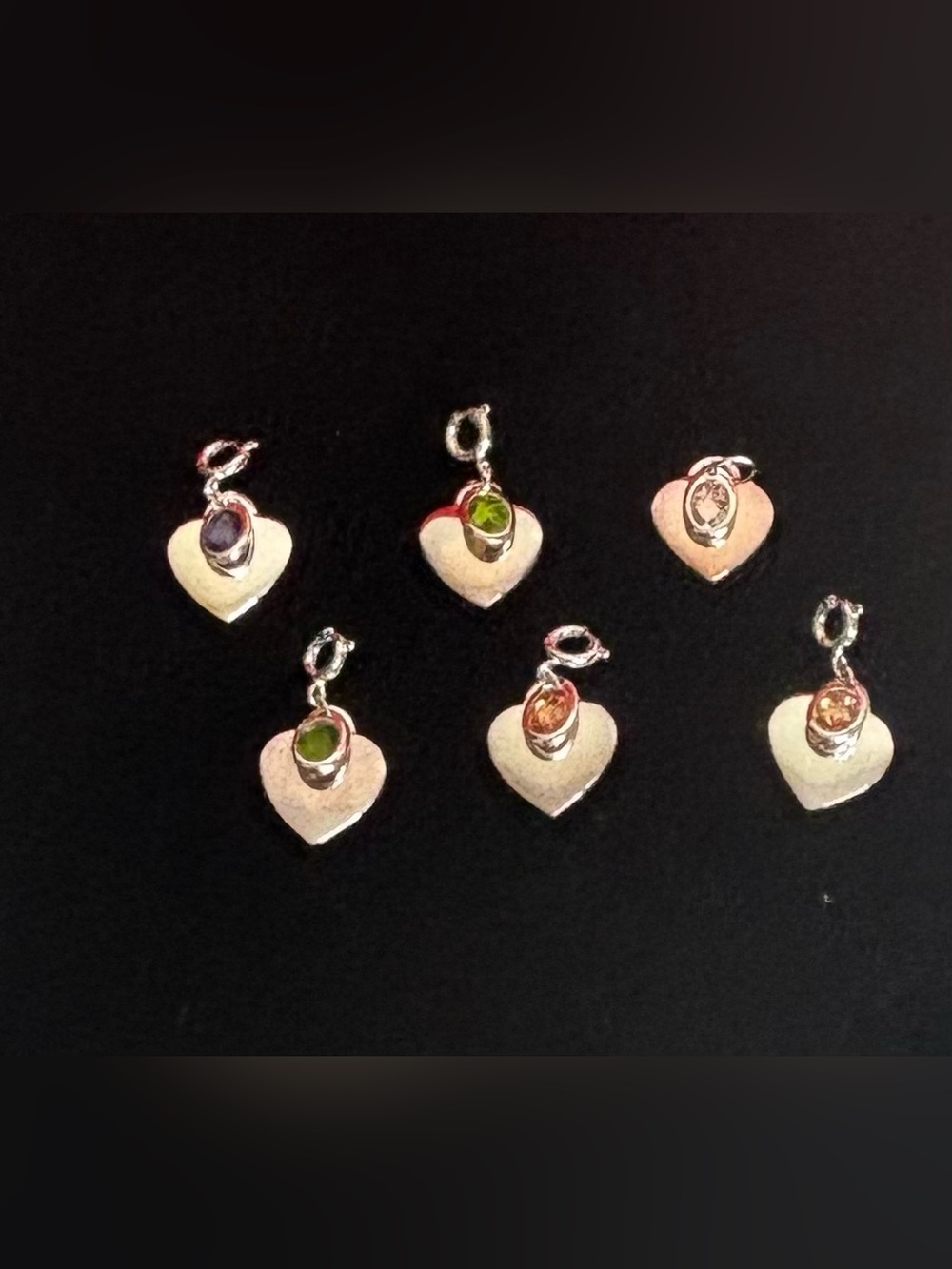MONET HEART GEMSTONE CHARMS